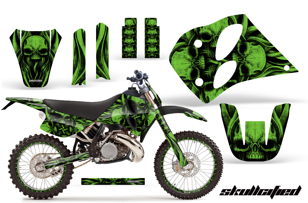 KTM C6 Graphics Kit Skullcified Green NP Rims